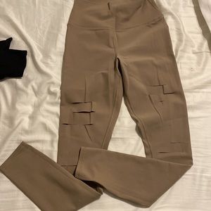 alo leggings- thigh slits